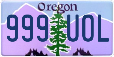 OR license plate 999UOL