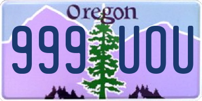 OR license plate 999UOU