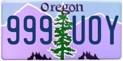 OR license plate 999UOY