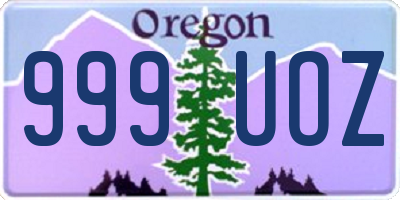 OR license plate 999UOZ