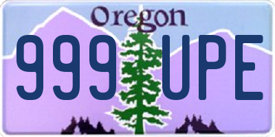 OR license plate 999UPE