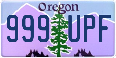 OR license plate 999UPF