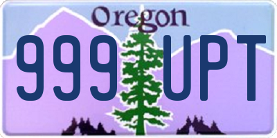 OR license plate 999UPT