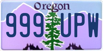 OR license plate 999UPW