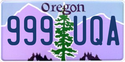 OR license plate 999UQA