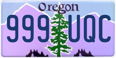 OR license plate 999UQC