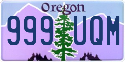 OR license plate 999UQM