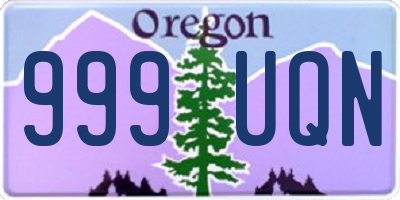 OR license plate 999UQN