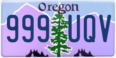 OR license plate 999UQV