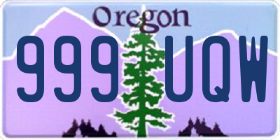OR license plate 999UQW