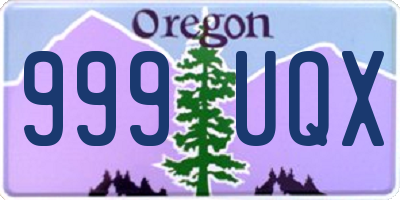 OR license plate 999UQX