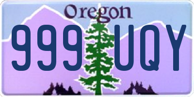 OR license plate 999UQY