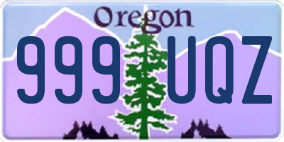 OR license plate 999UQZ