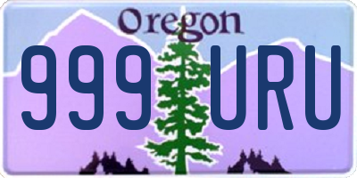 OR license plate 999URU