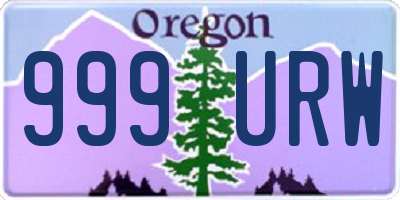 OR license plate 999URW