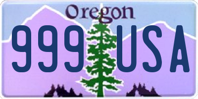 OR license plate 999USA