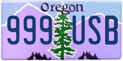 OR license plate 999USB