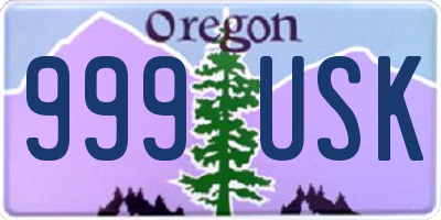 OR license plate 999USK