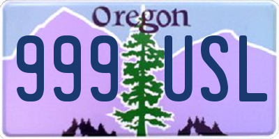 OR license plate 999USL