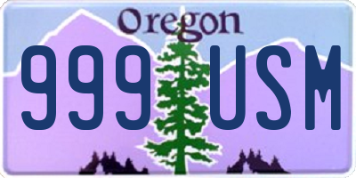 OR license plate 999USM