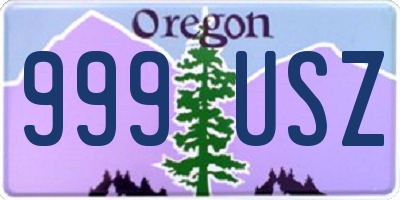 OR license plate 999USZ