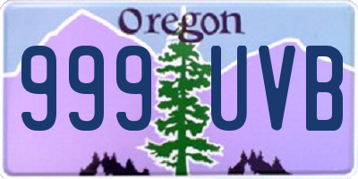 OR license plate 999UVB