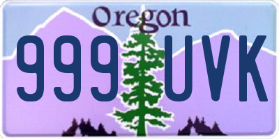 OR license plate 999UVK
