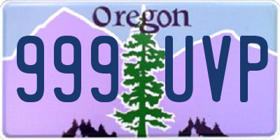 OR license plate 999UVP