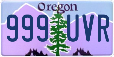 OR license plate 999UVR