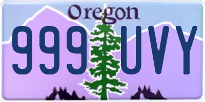 OR license plate 999UVY