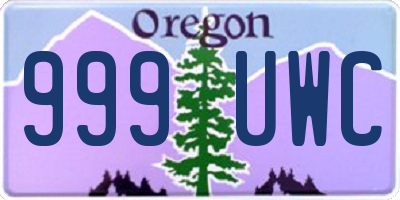 OR license plate 999UWC