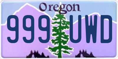 OR license plate 999UWD