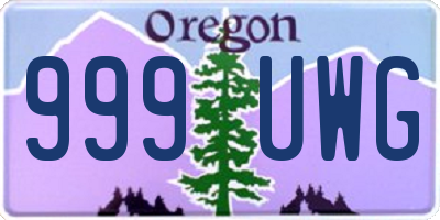 OR license plate 999UWG