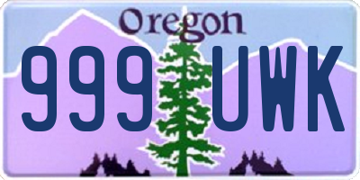 OR license plate 999UWK