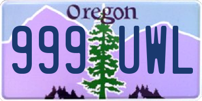 OR license plate 999UWL