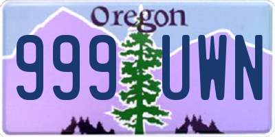 OR license plate 999UWN