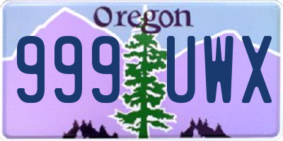 OR license plate 999UWX