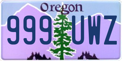 OR license plate 999UWZ