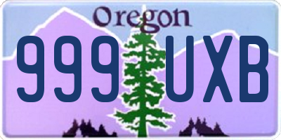 OR license plate 999UXB