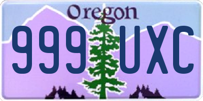 OR license plate 999UXC