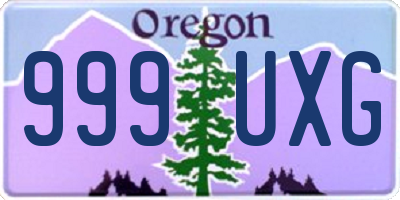 OR license plate 999UXG