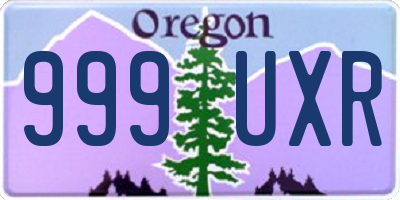 OR license plate 999UXR