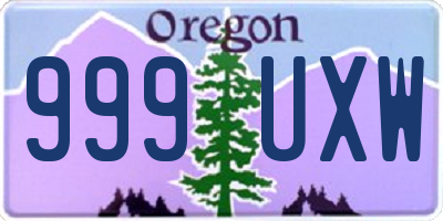 OR license plate 999UXW