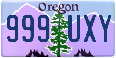 OR license plate 999UXY