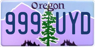 OR license plate 999UYD