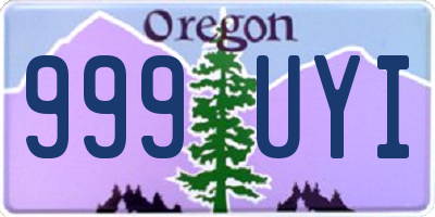 OR license plate 999UYI