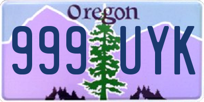 OR license plate 999UYK