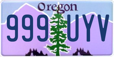 OR license plate 999UYV