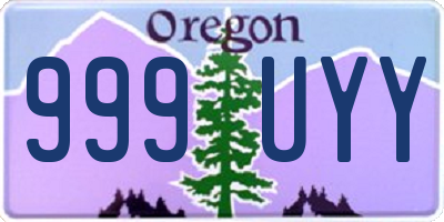 OR license plate 999UYY