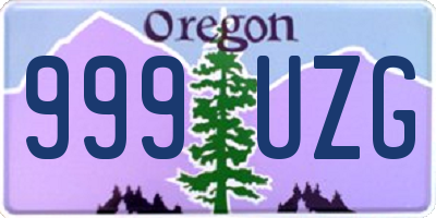 OR license plate 999UZG